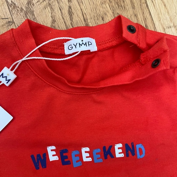 NWT GYMP Belgian brand, baby T-Shirt, buttons at the neck, size 6mo - Picture 2 of 4